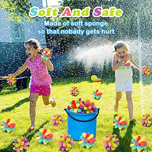 Reusable Water Balloons Kit, Including 24pcs DIY Sponge Water Bombs Water Soaker Balls Mesh Bag Collapsible Water Bucket For Kids Birthday Party, Summer Water Outdoor Toys 5 Reusable Water Balloons Kit, Including 24pcs DIY Sponge Water Bombs Water Soaker Balls Mesh Bag Collapsible Water Bucket For Kids Birthday Party, Summer Water Outdoor Toys - Image 3