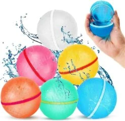 GENERIC SOPPYCID Reusable Water Bomb Balloons, Latex-Free Silicone Water Ball With Mesh Bag, Self-Sealing Water Bomb For Kids Adults Outdoor Activities Water Games Toy Summer Fun Party Supplies (5pcs)