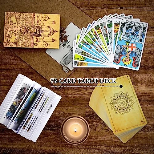 DEBIDSTL Tarot Cards For Beginners,78 Classic Tarot Cards Deck With Guidebook And Velvet Storage Bag,Durable Tarot Cards,Fortune Telling Games (Yellow) 6 DEBIDSTL Tarot Cards For Beginners,78 Classic Tarot Cards Deck With Guidebook And Velvet Storage Bag,Durable Tarot Cards,Fortune Telling Games (Yellow) - Image 4