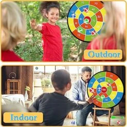 Dart Board For Kids - 29" Double-Sided Velcro Dart Board, Board Games With Sticky Balls And Darts, Indoor/ Outdoor Party Game Toys, Birthday Gifts For 3 4 5 6 7 8 9 10 11 12 Year Old Boys Girls -Folkmanis Toys Shop 61DrWRAr1WL