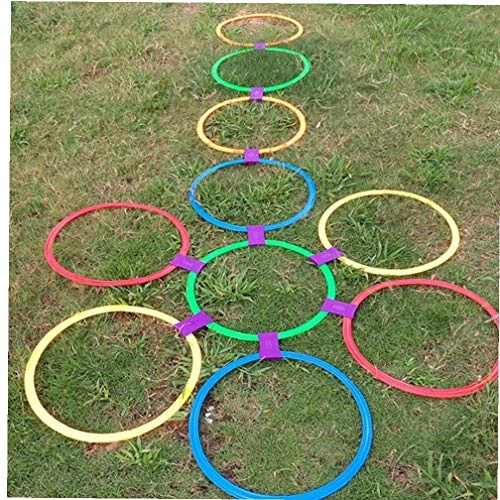 Lipfer Hopscotch Ring Game Toys 10 Multi-Colored Plastic Rings And 9 Connectors For Indoor Or Outdoor Use-Fun Play Set For Girls And Boys 5 Lipfer Hopscotch Ring Game Toys 10 Multi-Colored Plastic Rings And 9 Connectors For Indoor Or Outdoor Use-Fun Play Set For Girls And Boys - Image 3