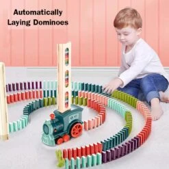 Automatic Domino Train, 2023 New Kids Electric Domino Train Set, Creative Domino Train Toy For Children, Automatic Laying Domino Brick Educational Toy Game For Kids Ages 3-12 (Blue, 80 Dominoes) -Folkmanis Toys Shop 61FlPXoVFUL