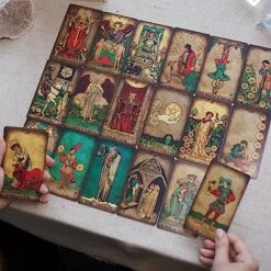 CRAFTERIAN Bright Tarot Cards Deck, 78 Tarot Deck, Original Tarot Cards For Beginners And Experts With Guide Book And Gift Bag, Fortune Telling Game, Divination Tools For All Skill Levels