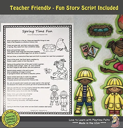 Spring Time Fun Felt Set By Playtime Felts | 16 PRECUT & READY TO PLAY Felt Figures For Flannel Board Teaching For Toddlers, Preschoolers And Kindergarten - ADORABLE Felt Characters 5 Spring Time Fun Felt Set By Playtime Felts | 16 PRECUT & READY TO PLAY Felt Figures For Flannel Board Teaching For Toddlers, Preschoolers And Kindergarten - ADORABLE Felt Characters - Image 3