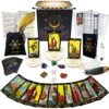 Tarot Cards With Guide Book, 78 Black Original Tarot Cards Deck Gift Set With Chakra Stones, Tarot Cloth & More, Tarot Deck Fortune Telling Game Craft Cardboard For Beginners And Expert Readers -Folkmanis Toys Shop 61Hmdmn9uwL