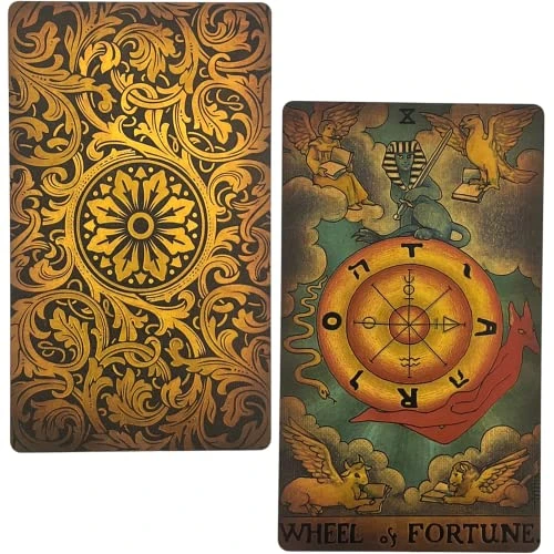 Tarot Cards With Guide Book, 78 Original PVC Waterproof Anti-Wrinkle Luxury Gold Foil Tarot Cards Deck Fortune Telling Game For Beginners&Expert Readers, Classic Tarot Deck Size 4.7" X 2.8" (Gold) 5 Tarot Cards With Guide Book, 78 Original PVC Waterproof Anti-Wrinkle Luxury Gold Foil Tarot Cards Deck Fortune Telling Game For Beginners&Expert Readers, Classic Tarot Deck Size 4.7" X 2.8" (Gold) - Image 3