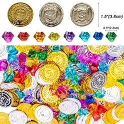 AiFanS Treasure Chest For Kids Prizes,Plastic Treasure Chest With 320 Treasure Gold Coins And Gems/Jewels- Perfect For Pirate Themed Parties And Games 10 AiFanS Treasure Chest For Kids Prizes,Plastic Treasure Chest With 320 Treasure Gold Coins And Gems/Jewels- Perfect For Pirate Themed Parties And Games -Folkmanis Toys Shop 61K8U0PdX0L