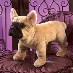 Folkmanis French Bulldog Hand Puppet Plush, Light Brown/Dark Brown, 1 EA -Folkmanis Toys Shop 61KECQrtfcL