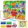 Wooden 2-in-1 Magnetic Maze Board, Magnetic Puzzle Game Board For Children, Learning & Education Toys, Magnetic Maze Travel Toys For Kids, Fine Motor Skills Toys For Toddlers And Kids Ages 3+ -Folkmanis Toys Shop 61KP3TkneoL