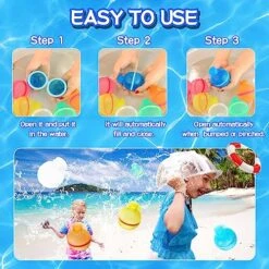 Hiliop Reusable Water Balloons For Kids Adults, Resealable Refillable Magnetic Water Balloons Self Sealing Quick Fill With Mesh Bag (8PCS) -Folkmanis Toys Shop 61KYKgRpCAL