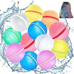 SOPPYCID Tonoviviy Water Balloons Reusable, Self-cleaning&Quick Fill Water Bomb Balloons, No Pick UP After Water Fight,Water Balloons For Summer Toys And Parties, Pool Toys,Outdoor Games (8PCS) -Folkmanis Toys Shop 61LBF1m288L. AC