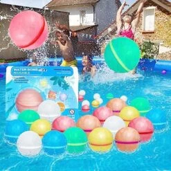Peekoal Reusable Water Balloons,12pcs Latex-Free Silicone Water Balloons,Water Bomb Refillable For Water Games Outdoor Summer Fun Party -Folkmanis Toys Shop 61MZkjIRwUL. AC