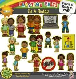 Be A Buddy Social Skills Felt Set For Flannelboard Learning By Playtime Felts | 18 PRECUT & READY TO PLAY Felt Figures For Flannel Board Teaching For Toddlers, Preschoolers And Kindergarten - ADORABLE Felt Characters