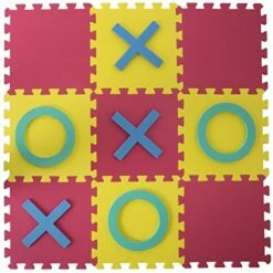 Hey! Play! Giant Classic Tic Tac Toe Game – Oversized Interlocking Coloful EVA Foam Squares With Jumbo X And O Pieces For Indoor And Outdoor Play (80-3344) -Folkmanis Toys Shop 61MkSnHjJ0L