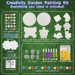 Qtioucp 43Pcs Arts And Crafts Painting Kit With 24 Vibrant Acrylic Paints &12 Glow In The Dark Color,4Pcs 5-Inch Stepping Stone &12Pcs Creativity Stone - Paint Your Own Stepping Stones For Kids 16 Qtioucp 43Pcs Arts And Crafts Painting Kit With 24 Vibrant Acrylic Paints &12 Glow In The Dark Color,4Pcs 5-Inch Stepping Stone &12Pcs Creativity Stone - Paint Your Own Stepping Stones For Kids -Folkmanis Toys Shop 61MxTY8ZQNL