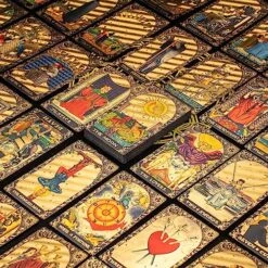 OceanWings Classic Tarot Cards Deck Set With Guidebook,Gold Foil Waterproof Tarot Cards Fortune Telling Toy With Crystal-Pendulum-for Beginners&Expert Readers -Folkmanis Toys Shop 61N6b6MoWmL