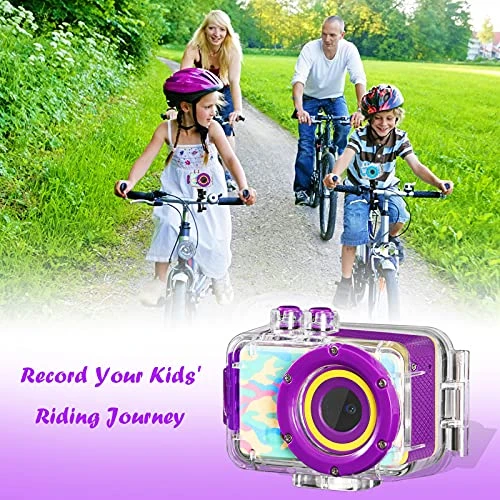 Luoba Kids Camera Waterproof Toddler Digital Camera For Kids 3 4 5 6 7 8 Year Old Children Underwater Cameras Toys Age 3-8 Girls Boys Birthday Gifts Mini HD Sport Recorder With 32GB SD Card(Purple) 4 Luoba Kids Camera Waterproof Toddler Digital Camera For Kids 3 4 5 6 7 8 Year Old Children Underwater Cameras Toys Age 3-8 Girls Boys Birthday Gifts Mini HD Sport Recorder With 32GB SD Card(Purple) - Image 2
