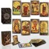 GENERIC MSTICORA Exquisite Gold Foil Tarot Cards,Splendid Classic Tarot Deck， For Beginners & Divination Enthusiasts,78 Gold Foil Cards- Made With PET Material