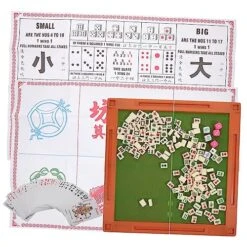 Garneck Miniature Toys 1 Set Portable Mahjong Table American Mahjong Set Pant Suits Toys Outdoor Set Chinese Mahjong Set Portable Board Game Interesting Board Game Abs Kaiser Travel China Set
