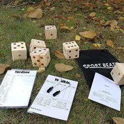 SPORT BEATS Giant Wooden Yard Dice, Outdoor Games Giant Yard Lawn Games Set Of 6 With Scorecards For Beach, Camping, Lawn And Backyard -Folkmanis Toys Shop 61NdezzFfhS
