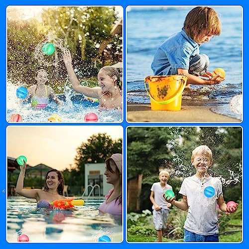 Tiwisses 12PCS Reusable Water Balloons Latex-Free Silicone Water Splash Ball Water Balloons Quick Fill Self-Sealing Water Bomb For Pool Beach Games Summer Fun Party Supplies 6 Tiwisses 12PCS Reusable Water Balloons Latex-Free Silicone Water Splash Ball Water Balloons Quick Fill Self-Sealing Water Bomb For Pool Beach Games Summer Fun Party Supplies - Image 4