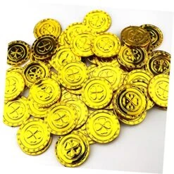 Alasum 100pcs Pirate Toy Toys For Kids Coins For Kids Pirate Doubloon Pirate Game Coins Poppets For Kids Golden Coins Plastic Gold Coins Kids Gold Coins Lucky Coin Game Currency Yingshi -Folkmanis Toys Shop 61O1ydkkeZL