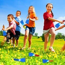 Macarrie 12 Packs Slingshot Finger Rockets Toys LED Foam Rocket Launcher Fun Toy For Summer Outdoor Indoor Camping Games Activities Party Favors, Flying Light Up To 100 Feet -Folkmanis Toys Shop 61OCK15rwjL