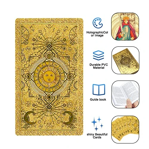 KIINO Tarot Cards 78 Luxury Gold Foil Tarot Deck With Guide Book Tarot PVC Durable Waterproof Wrinkle Resistant Tarot Cards For Beginners And Professional Player Tarot Deck With Box Tarot Gold Plated 8 KIINO Tarot Cards 78 Luxury Gold Foil Tarot Deck With Guide Book Tarot PVC Durable Waterproof Wrinkle Resistant Tarot Cards For Beginners And Professional Player Tarot Deck With Box Tarot Gold Plated - Image 6