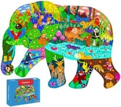 RELOVS Jigsaw Puzzles For Kids Ages 4-8, 8-10, Children Interesting Animal Shaped Puzzle Learning Educational Toys Gifts Games For Boys And Girls (Crocodile-154 Pieces) -Folkmanis Toys Shop 61Pa0PLe2SL. AC