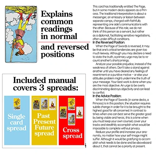 Prophet Tarot Cards With Guide Book, 78 Original Tarot Cards Deck Fortune Telling Game For Beginners Expert Readers, Classic Traditional Tarot Size 4.8" X 2.76" (Black) 6 Prophet Tarot Cards With Guide Book, 78 Original Tarot Cards Deck Fortune Telling Game For Beginners Expert Readers, Classic Traditional Tarot Size 4.8" X 2.76" (Black) - Image 4