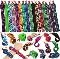 16Pcs Snake Slap Bracelets, Reptile Party Favors Snake Snap Bracelet Slap Bracelets Stuffed Snap Bands Fuzzy Animal Slap On Bracelet For Kids Reptile Birthday Party Supplies Christmas Gifts, 16 Styles …