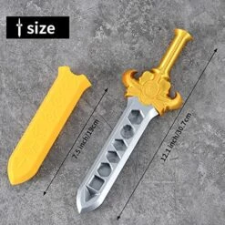 Dice Dagger With 7PCS D20 Dice Dungeons And Dragons Dice Set DND Dice Holder Polyhedral Dice Gift Sword D&D Dice Scabbard Dice Box Sword Dagger Polyhedral Dice Storage Yellow Scabbard Green Dice -Folkmanis Toys Shop 61Q3vRUidlL