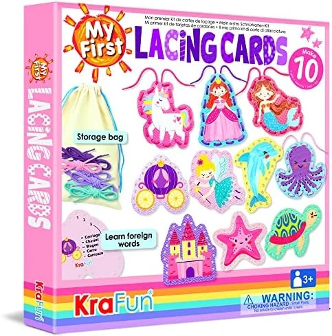 KRAFUN Beginner Unicorn My First Lacing Card Kit For Kids Arts & Crafts, 10 Easy Princess, Mermaid, Lacing Projects, Toddlers Lace Project, Fine Motor Preschool Skills Toys 8 KRAFUN Beginner Unicorn My First Lacing Card Kit For Kids Arts & Crafts, 10 Easy Princess, Mermaid, Lacing Projects, Toddlers Lace Project, Fine Motor Preschool Skills Toys - Image 6