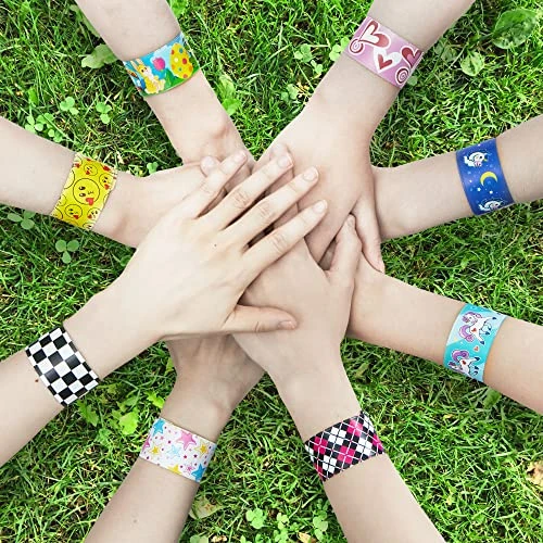 JOYIN 100 PCs Slap Bracelets Toys Valentines Day Party Favors (30 Designs) With Colorful Hearts Animal And Unicorn, Valentine Classroom Prizes Exchanging Gifts 9 JOYIN 100 PCs Slap Bracelets Toys Valentines Day Party Favors (30 Designs) With Colorful Hearts Animal And Unicorn, Valentine Classroom Prizes Exchanging Gifts - Image 7