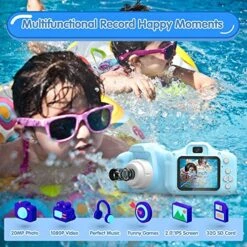 Homspal Kids Camera For Children, Photos, Digital Vedios, Selfie Camera With Filters And Gmaes For For 3-10 Year Old Boys And Girls, Toddler, Christmas Birthday Gifts Toys With 32G SD Card,Blue