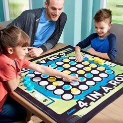Franklin Sports Checkers And Four In A Row Mat Game - Addictive Family Fun! - Soft Play Mat For Kids Of All Ages - Comes With 42 Plastic Pucks -Folkmanis Toys Shop 61SxeeNIogL