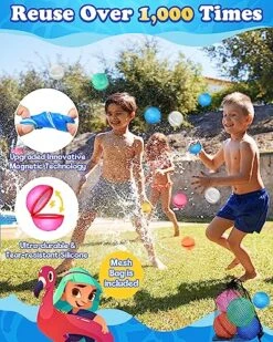 SOPPYCID Water Balloons Reusable Self Sealing, Reusable Water Bomb Splash Balls, Magnetic Water Balloons For Kids Adults, Summer Toy Water Toy For Pool,Water Fight Game, Summer Party (8 PCS) -Folkmanis Toys Shop 61TG1qNQUhL
