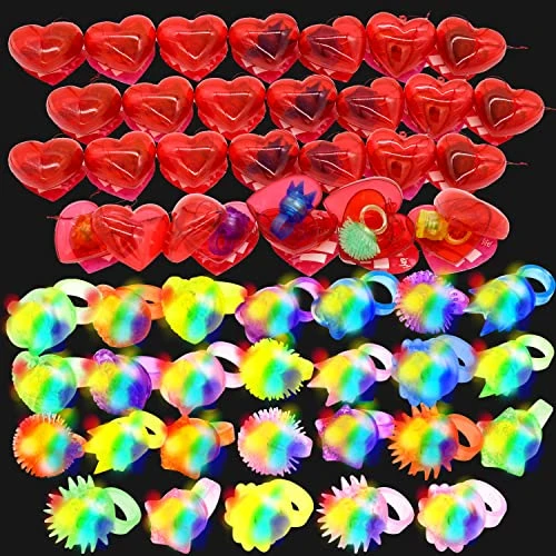 JOYIN 26 Packs Valentines Day Gifts For Kids, Light Up Rings Filled Hearts And Valentine’s Day Cards Glow In The Dark Finger Toys Rings For Boys And Girls Classroom Gift Exchange Game Prizes 3 JOYIN 26 Packs Valentines Day Gifts For Kids, Light Up Rings Filled Hearts And Valentine’s Day Cards Glow In The Dark Finger Toys Rings For Boys And Girls Classroom Gift Exchange Game Prizes
