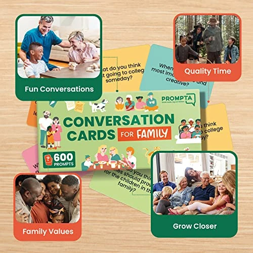 Prompta 600 Conversation Cards For Families – Fun Conversation Starters Card Game For Adults And Families – Road Trip Must Have Travel Game To Get To Know Your Family - Kids Dinner Time 6 Prompta 600 Conversation Cards For Families – Fun Conversation Starters Card Game For Adults And Families – Road Trip Must Have Travel Game To Get To Know Your Family - Kids Dinner Time - Image 4