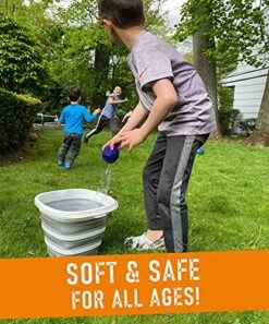 Mega Water Balls Instant Water Fight Kit - 42 Reusable Water Balloon XL 3" Splash Soaker Bombs W/Collapsing 10L Bucket & Mesh Bag | Outdoor Water Toys Game Activity For Summer Yard, Pool, Lawn, Beach 11 Mega Water Balls Instant Water Fight Kit - 42 Reusable Water Balloon XL 3" Splash Soaker Bombs W/Collapsing 10L Bucket & Mesh Bag | Outdoor Water Toys Game Activity For Summer Yard, Pool, Lawn, Beach -Folkmanis Toys Shop 61U0QeM6XDS