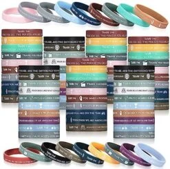 100 Pieces Bible Verse Bracelets Bulk Silicone Christian Scripture Bracelets WWJD Rubber Religious Spiritual Wristbands Inspirational Bracelet For Adult Teen Religious Gifts (Bright, Classic) -Folkmanis Toys Shop 61UeGflVTXL. AC