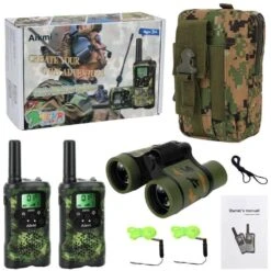 Walkie Talkies For Kids Toys For Boys Aged 5+ Outdoor Toys 2 Way Radio 22 Channel 3 Miles Range For Camp Hunt Adventure Game Birthday For Boys 6 7 8 9 10 Year Old Boys Gifts (Green) -Folkmanis Toys Shop 61WGqVLiu4L