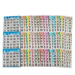 American Games Bingo Paper Game Cards – 3 Card – 20 Bingo Sheets – 50 Books – 20 Colors, Made In USA