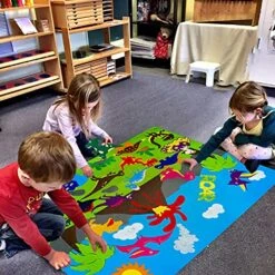 WATINC Dinosaur Felt-Board Stories Set 3.5Ft 37Pcs Preschool Dinosaurs Classification Storytelling Flannel Roar Volcano Ancient Animal Theme Early Learning Play Kit Wall Hanging Gift For Toddlers Kids -Folkmanis Toys Shop 61WvwKaZzCS