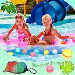 VRRTOE 16PCS Reusable Water Balloons, Self Sealing Silicone Water Balls With Mesh Bag, Quick Fill Water Bomb For Kids Adults Outdoor Water Games, Summer Swimming Pool Party Supplies -Folkmanis Toys Shop 61Xh6sbyapL