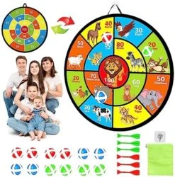 Dart Board For Kids - 29" Double-Sided Velcro Dart Board, Board Games With Sticky Balls And Darts, Indoor/ Outdoor Party Game Toys, Birthday Gifts For 3 4 5 6 7 8 9 10 11 12 Year Old Boys Girls -Folkmanis Toys Shop 61Xub8smlPL. AC