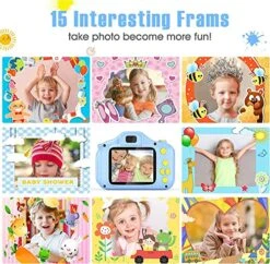 VATENIC Kids Camera, Christams Birthday Gift For Boys Age 3 4 5 6 7 8, Children Digital Cameras For Kids Toys 1080P 2 Inch Toddler Video Camera For 3-9 Year Old Boys With 32GB SD Card (Blue) -Folkmanis Toys Shop 61Y1S914sHL