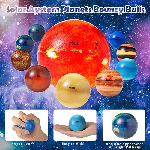 BBTO 20 Pcs Solar System Stress Balls Anti Stress Solar Planets Balls For Adult Planet Bouncy Balls Space Toys For Kids Early Learning Solar System Toys For Kids, Children Space Themed Gift 4 BBTO 20 Pcs Solar System Stress Balls Anti Stress Solar Planets Balls For Adult Planet Bouncy Balls Space Toys For Kids Early Learning Solar System Toys For Kids, Children Space Themed Gift - Image 2