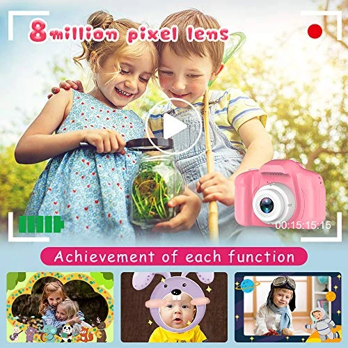 Seckton Upgrade Kids Selfie Camera, Christmas Birthday Gifts For Girls/boys Age 3-9, HD Digital Video Cameras For Toddler, Portable Toy For 3 4 5 6 7 8 Year Old Girl With 32Gb SD Card-Pink 7 Seckton Upgrade Kids Selfie Camera, Christmas Birthday Gifts For Girls/boys Age 3-9, HD Digital Video Cameras For Toddler, Portable Toy For 3 4 5 6 7 8 Year Old Girl With 32Gb SD Card-Pink - Image 5