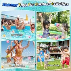 Reusable Water Bomb Balloons, THIIXDAI Self-Sealing Water Bomb For Kids Adults Party Water Games Toy, Latex-Free Silicone Water Splash Ball With Mesh Bag Summer Fun Outdoor Activities Supplies 6 Pcs -Folkmanis Toys Shop 61YQrOCbArL